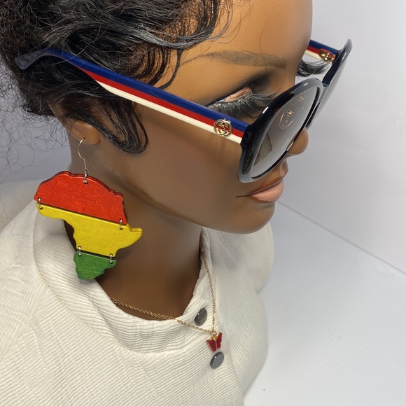 New - Gucci GG0849SK Havana Blue Brown Gradient Sunglasses - Picture 13 of 13